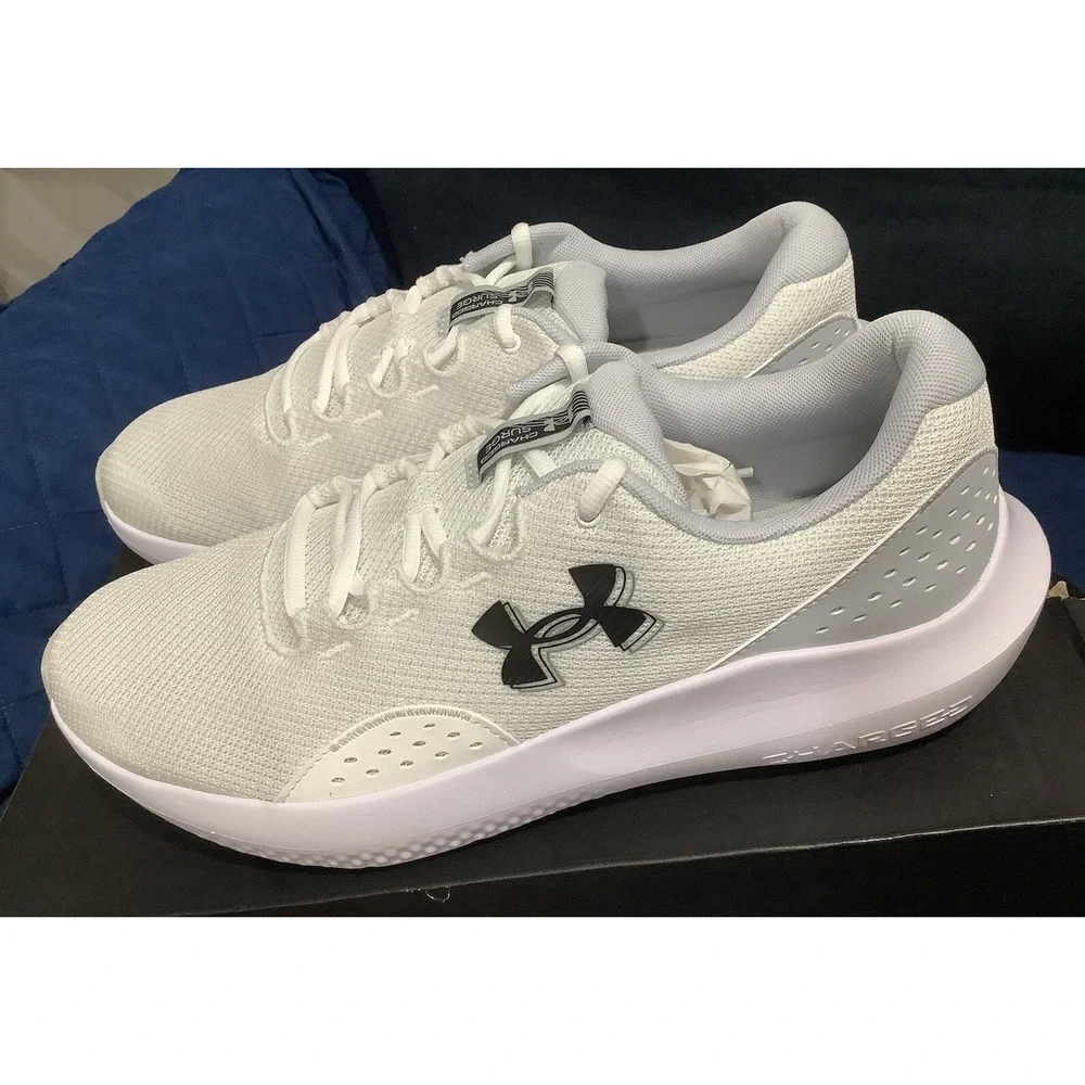 Under Armour Mens Charged Surge 4 3027000-100 White Running Shoes Sneakers 13